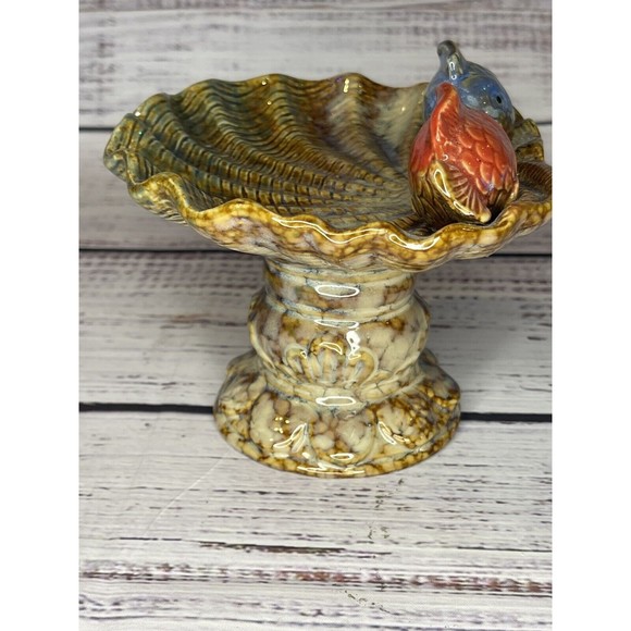 Glazed Ceramic Fish and Sea Shell Pedestal Soap Dish Stand - Picture 8 of 13
